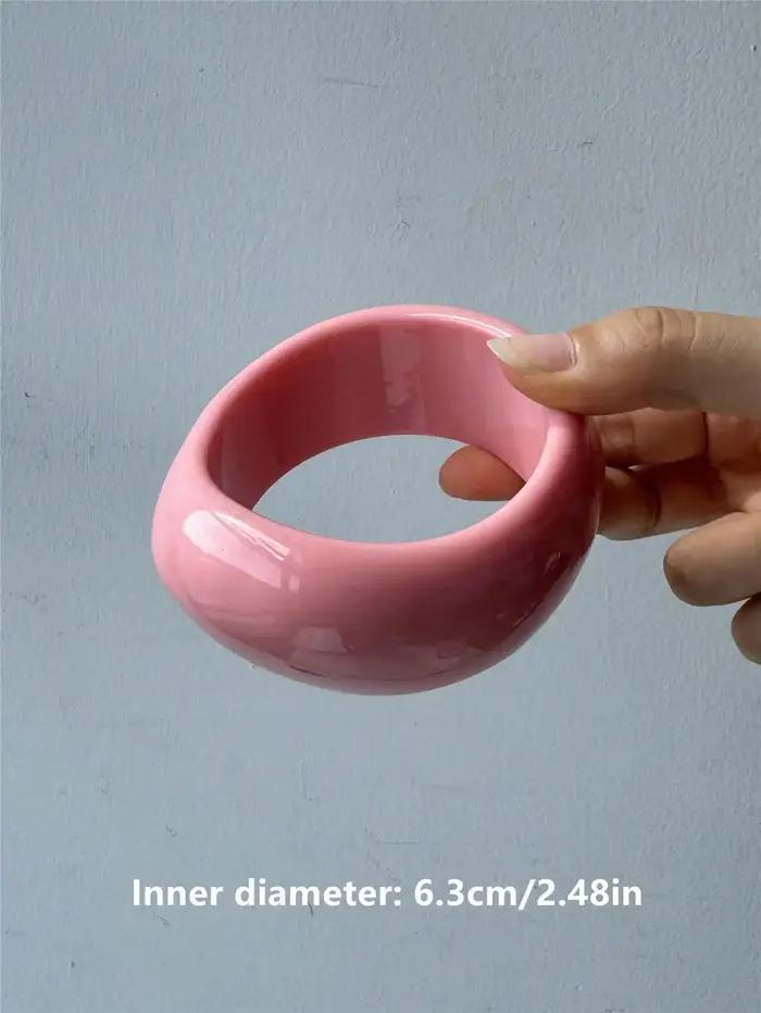 HUANZHI – Bracelet large géométrique asymétrique épais