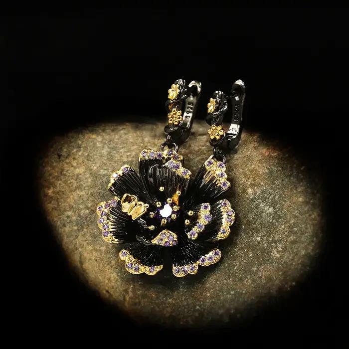Boucles d'Oreilles Créatives en Forme de Tournesol et Plante, Bijoux de Style Bohème, de Personnalit