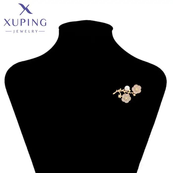 Xuping bijoux nouveauté fleur cuivre appliquer broches de couleur or pour les femmes dame cadeau de fête A00912321