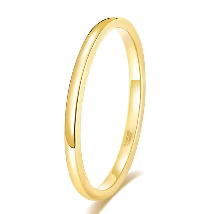 Tigrade – bague en tungstène couleur or pour hommes et femmes, bracelet de fiançailles classique pour mariage, 2/4/6/8mm, écriture spéciale, gravure de nom/Logo