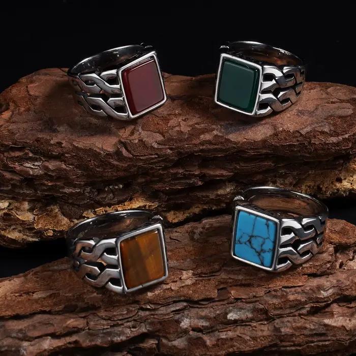 Bague Vintage en acier inoxydable 316L pour hommes