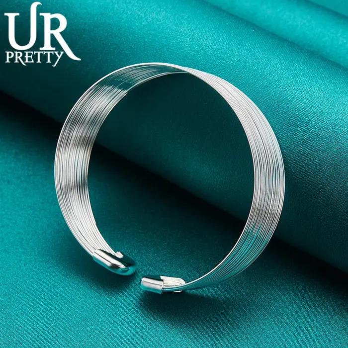URPRETTY – Bracelet réglable multi-lignes en argent Sterling 925 pour femmes