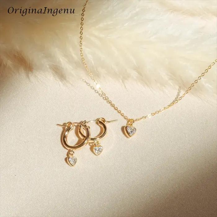 Collier en forme de cœur rempli d'or 14 carats
