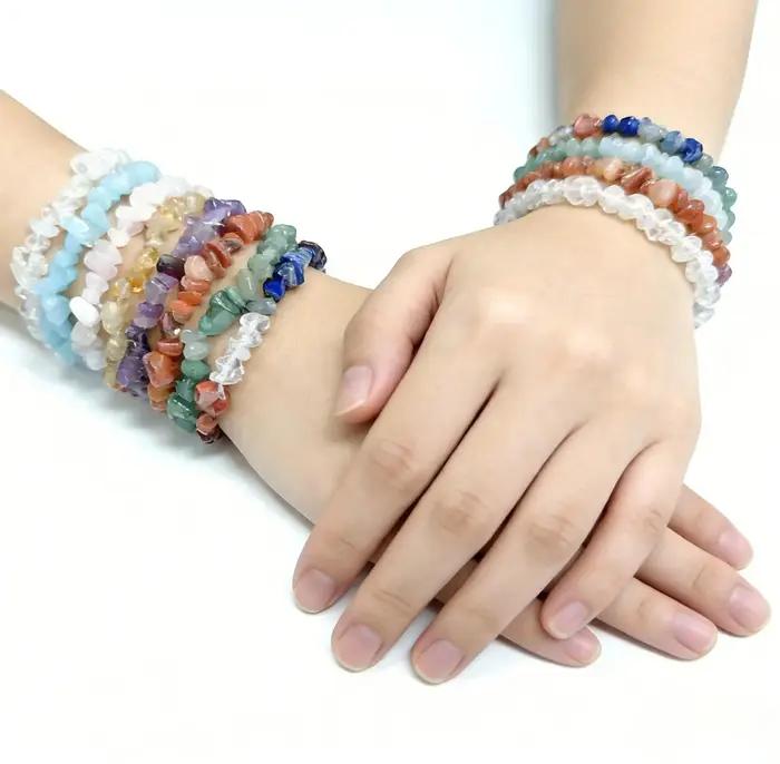 Bracelet de perles commissionné pour femme, bijoux empilables simples, 10mm