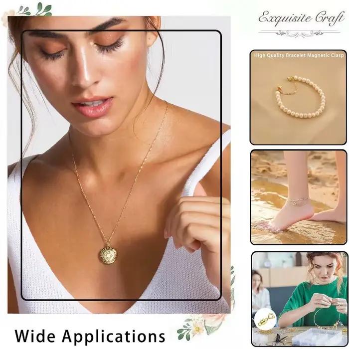 Fermoirs Magnétiques pour Collier, Fermoirs en Or et Argent 14K, Fermoirs Magnétiques pour Bijoux