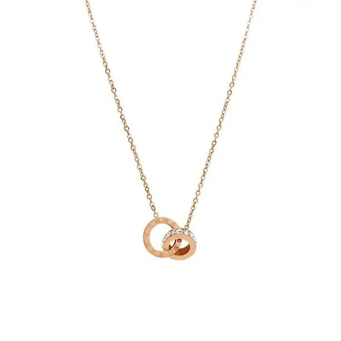 Collier classique pour femme avec chiffres romains et cristaux