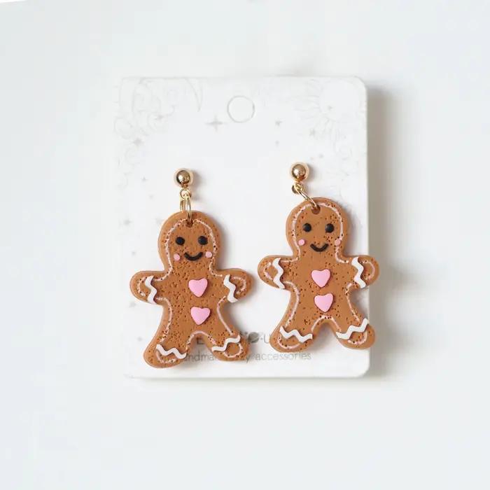 Boucles d'oreilles arbre de noël en argile polymère pour femmes, bijoux de vacances faits à la main,