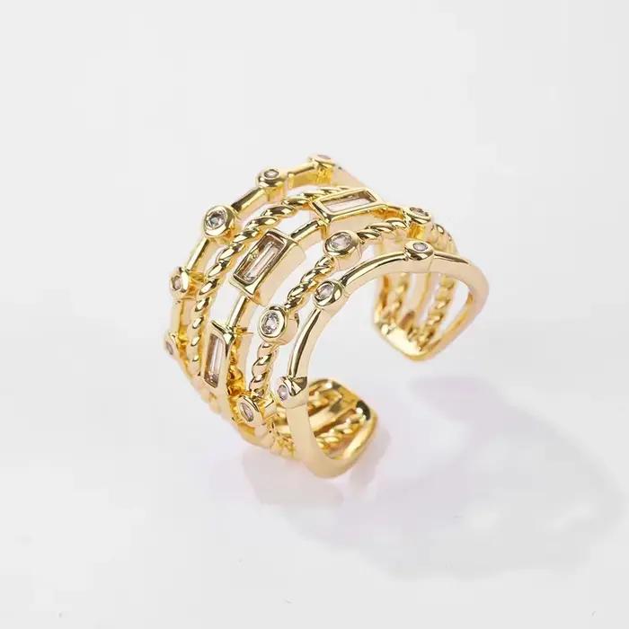 Nwe – bagues de soleil plaquées or 18 carats pour femmes