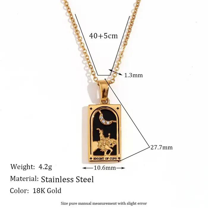 Collier Tarot avec pendentif étoile en zircone cubique plaqué or acier inoxydable pour homme et femme occasions spéciales