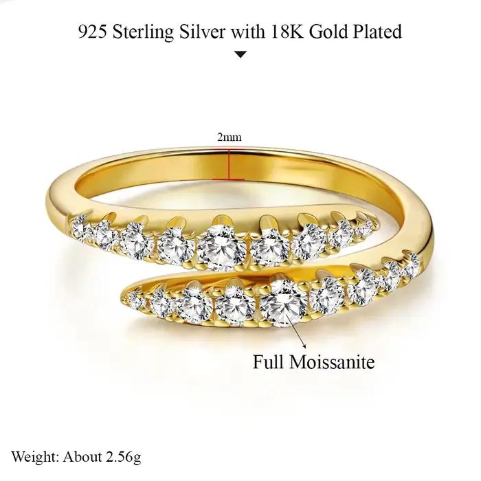 M-JAJA Moissanite serpent bague pour femmes alliance S925 en argent Sterling diamant bagues de fianç