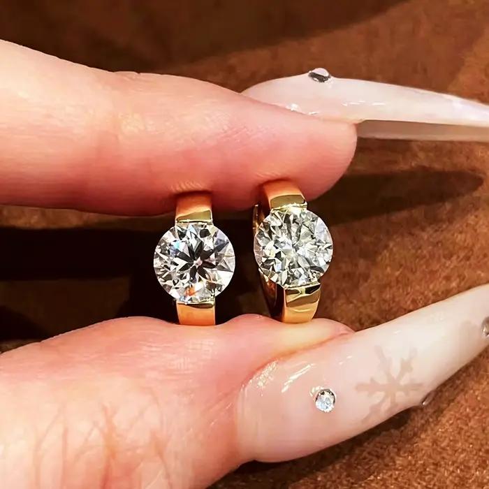 Boucles d'oreilles BXINY en moissanite argent sterling 925 pour femmes romantiques occasions spéciales elegance chic