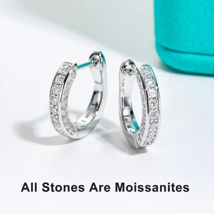 AnuJewel-Boucles d'oreilles créoles d'oreille Moissanite pour femme