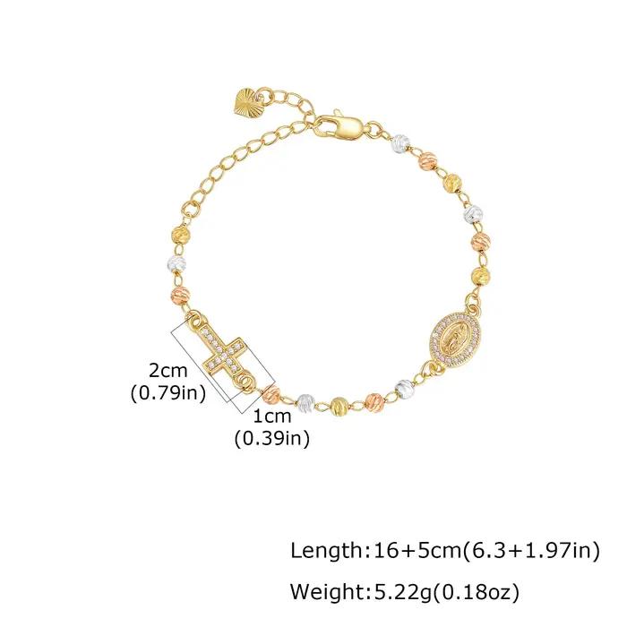 Bracelet chapelet de perles Vierge Marie élégant avec croix de prière pour femmes occasions spéciales