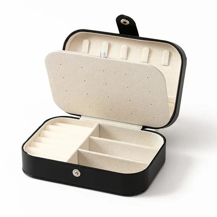 Boîte à bijoux Portable multi-compartiments avec doublure en velours