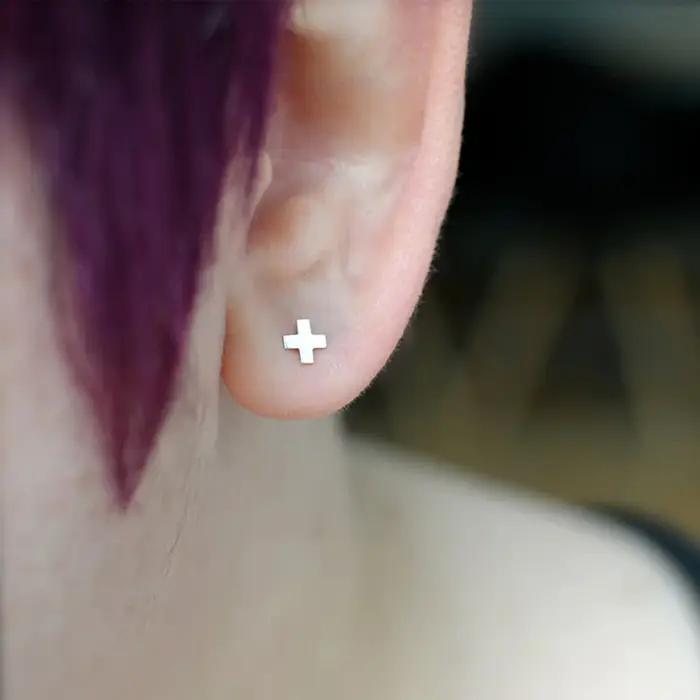 E-Manco-Boucles d'oreilles minimalistes en forme de X pour femmes