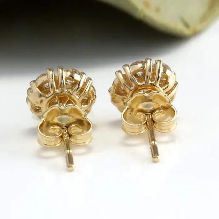Huitan luxe couleur or brillant cubique zircone boucles d'oreilles pour les femmes délicat petite femme boucle d'oreille cadeaux bijoux classiques