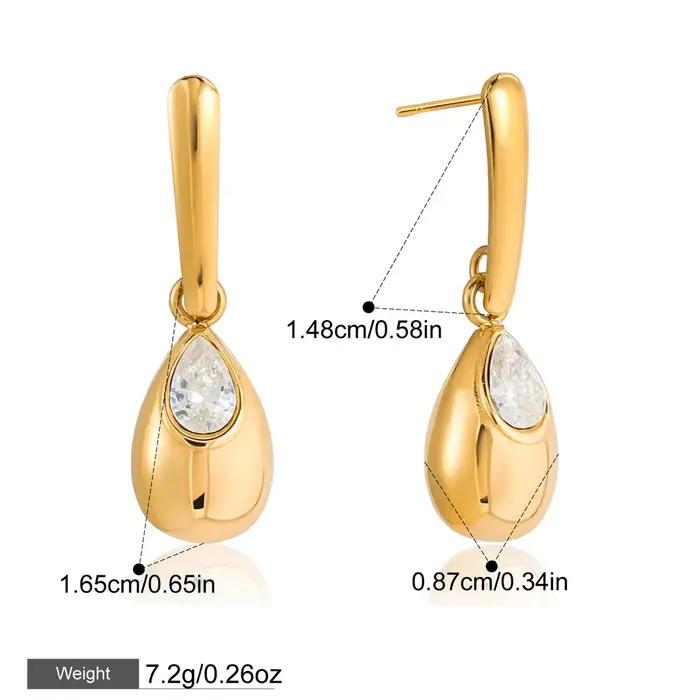 Boucles d'oreilles pendantes Yori populaires en zircon cubique brillant