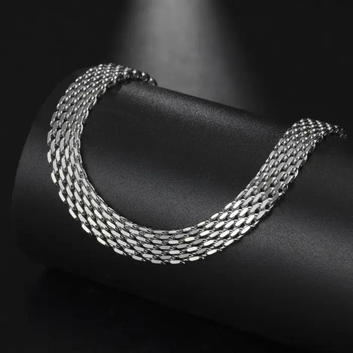 Amaxer acier inoxydable 8/5.8mm de large collier ras du cou pour les femmes Hiphop Punk maille Fine Texture minimaliste chaîne bijoux cadeau