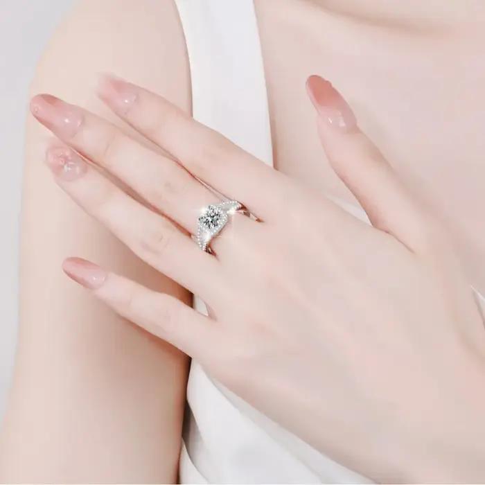 Bague carrée polyvalente en forme de V BR 1CT