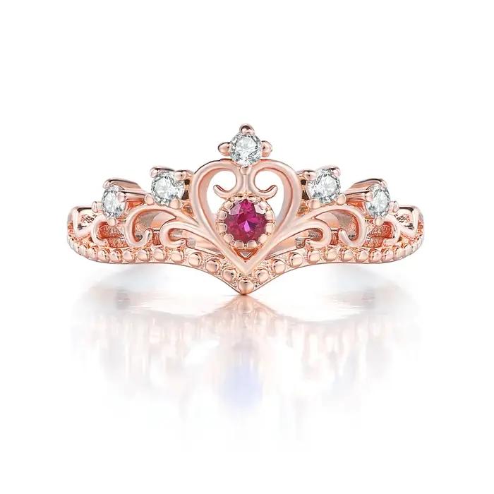 Bagues couronne de princesse pour adolescentes et femmes
