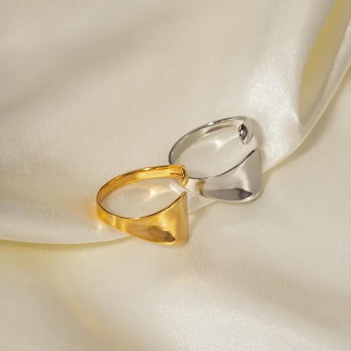 Uworld-Grande Bague Personnelle en Acier Inoxydable pour Femme