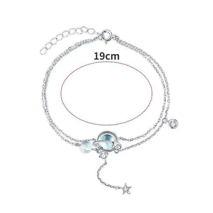 Double Bracelet en argent Sterling 925 de 19CM