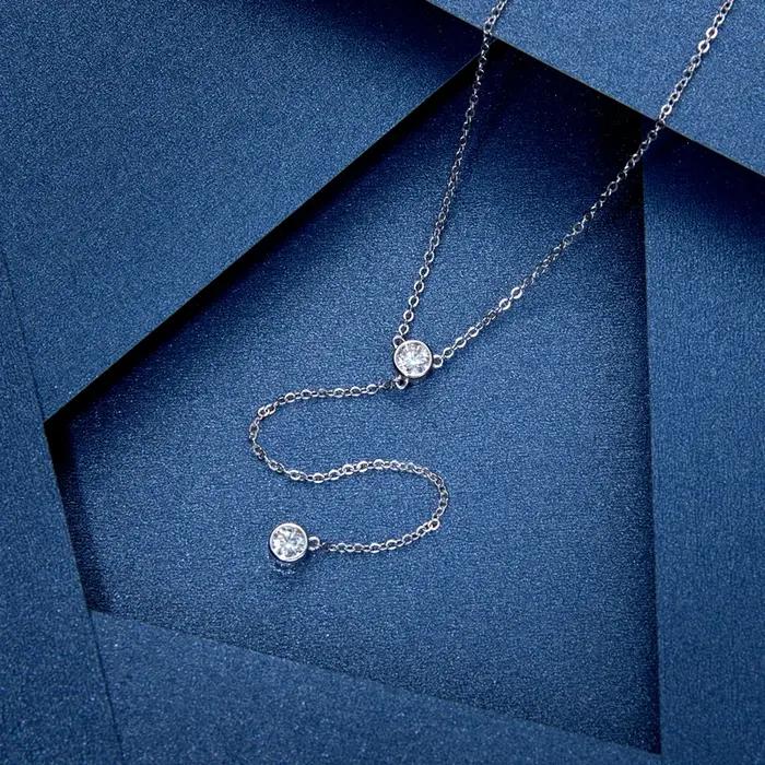 Collier en diamant Moissanite véritable pour femme
