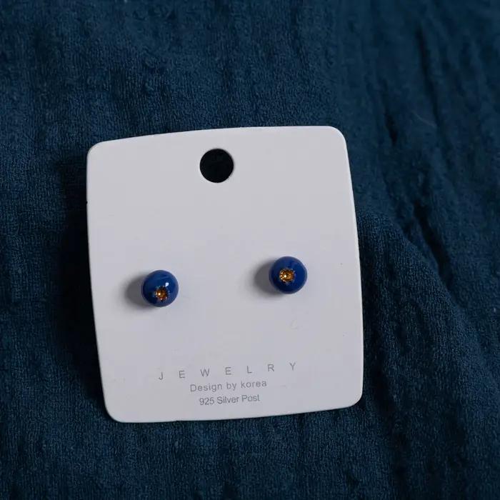 Boucles d'oreilles rondes en céramique à bords faits à la main pour femmes, bijoux minimalistes élégants, 1 paire, S00125
