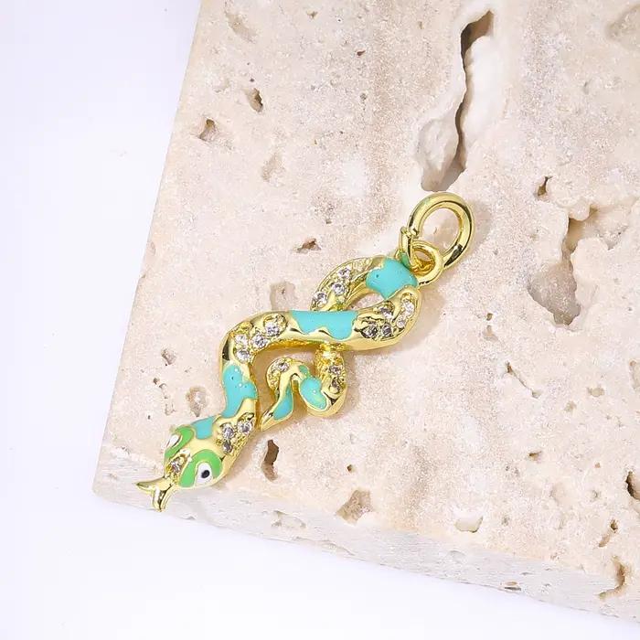 Pendentif en or véritable plaqué 18 carats avec zircone cubique pour femme élégant animal charms bijoux de luxe occasions spéciales