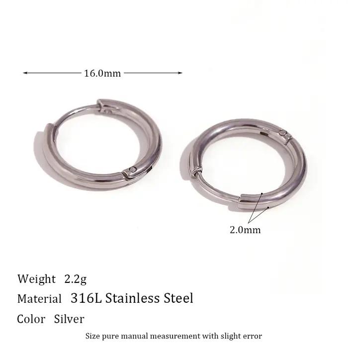 E.B.belle 10mm 12mm 14mm 16mm bases petit cerceau boucle d'oreille Huggies boucles d'oreilles pour fille femmes plaqué