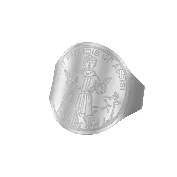 LIKGREAT – bague médaille de St Francis pour hommes et femmes, amulette de bénédiction de chien, Sai