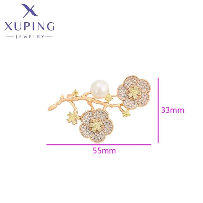 Xuping bijoux nouveauté fleur cuivre appliquer broches de couleur or pour les femmes dame cadeau de fête A00912321