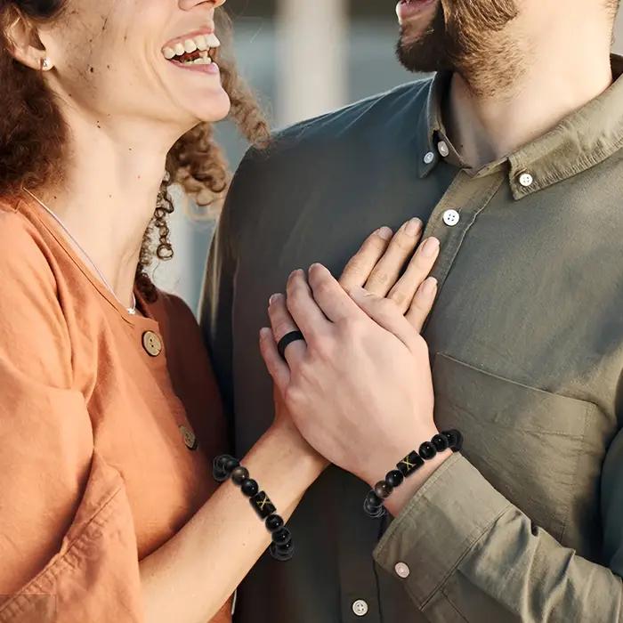Bracelets avec initiales de 10mm pour hommes et femmes