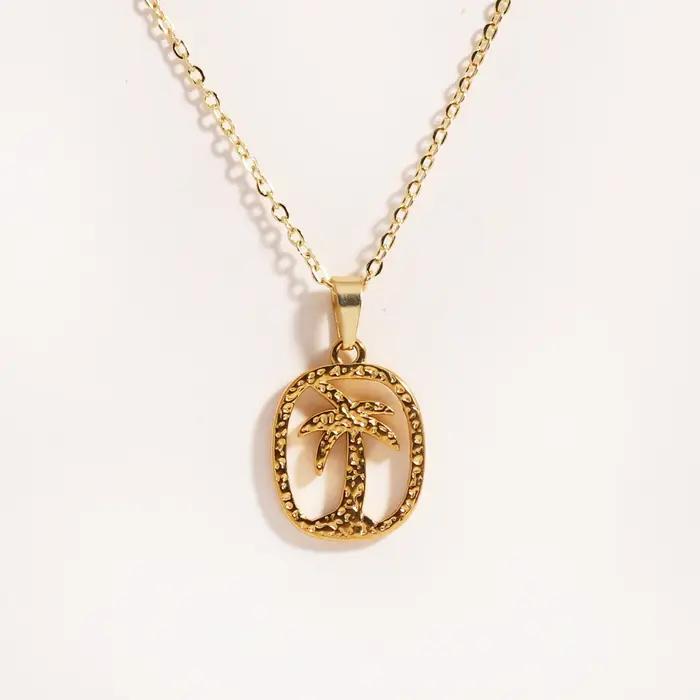 Collier en acier inoxydable avec pendentif naturel pour femmes occasions spéciales élégantes soirée chic soirée de charité cadeau surprise