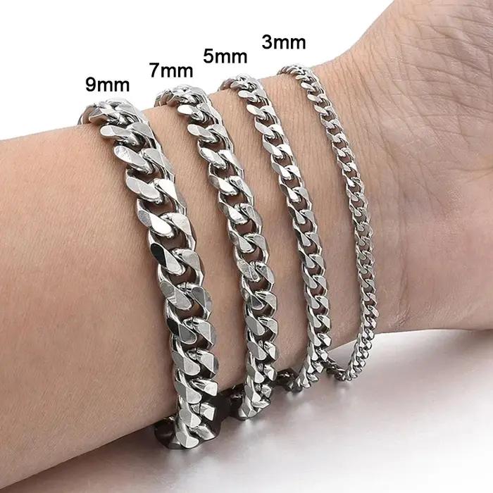 Bracelet chaîne cubaine pour hommes et femmes