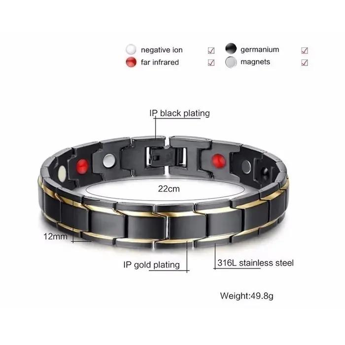 Offre spéciale de luxe mode santé énergie Bracelet hommes en acier inoxydable Bio magnétique Anti-fatigue Anti-rayonnement Bracelets bijoux