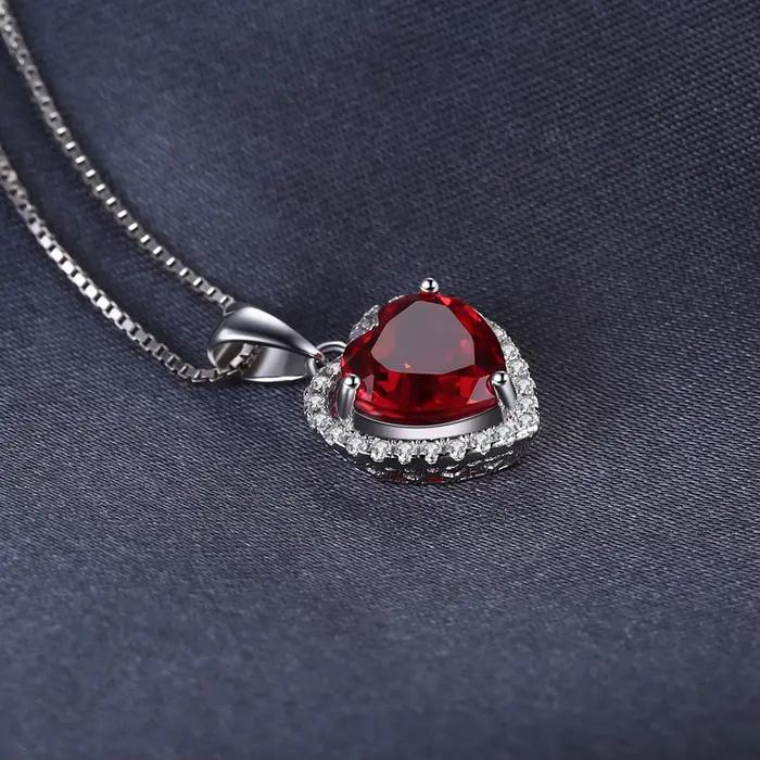 JewelpopPalace-Collier pendentif coeur d'amour pour femme, argent regardé 925, 3,6 ct créé, bijoux fins, cadeau, pas de mode