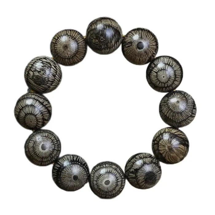 Bracelet perlé en rotin de soie en bois, bracelet à boucle unique, 2.0