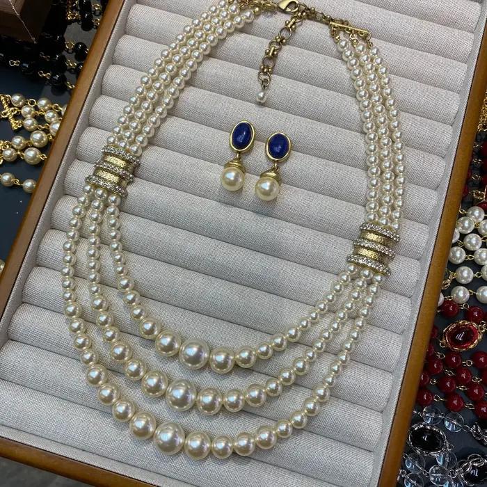 Collier rétro multi-couches en perles turquoise pour femmes