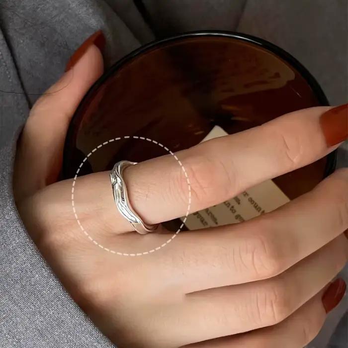 Bague Bergame Irrégulière en Argent Sterling 925 pour Femme et Fille