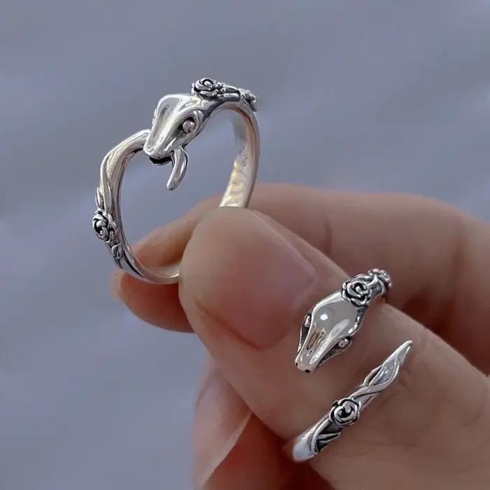 Buyee 925 bague serpent en argent Sterling doigt doux mignon Animal anneau ouvert pour femme mode conception Unique bijoux fins cercle