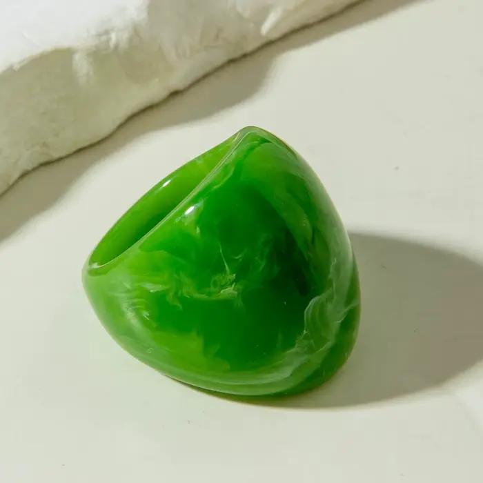 Tocona – bague bohème multicolore en acrylique avec bijoux à irrégularités géométriques