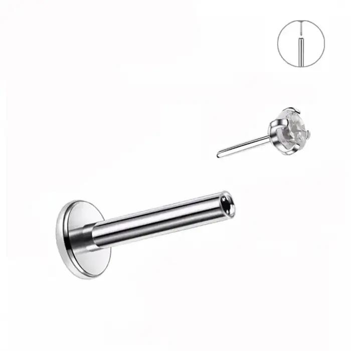 10 pièces clous d'oreille sans fil G23 titane nez PIERC punaise Labret lèvres anneaux boucles d'orei