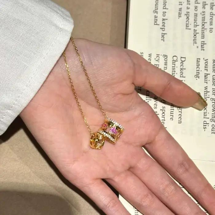 Collier de luxe en plaqué argent avec motifs géométriques et pierres précieuses pour occasions formelles femmes mariage banquets