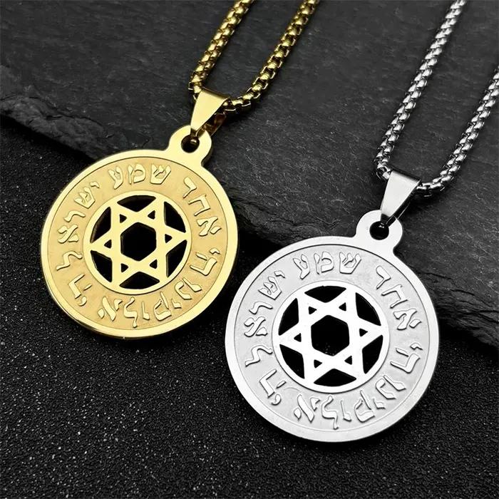 Collier pendentif étoile hébraïque de FC pour hommes et femmes