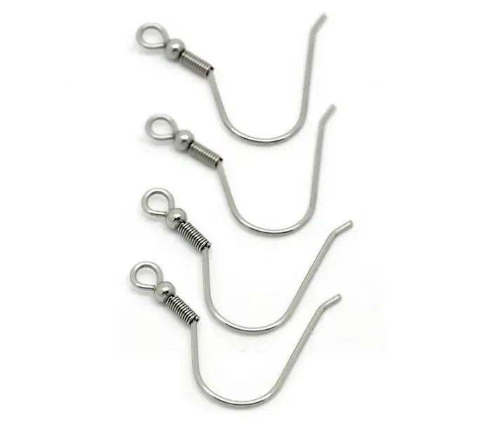 Crochet de boucle d'oreille en acier inoxydable, 100 pièces, fermoir avec perles, breloques pour la