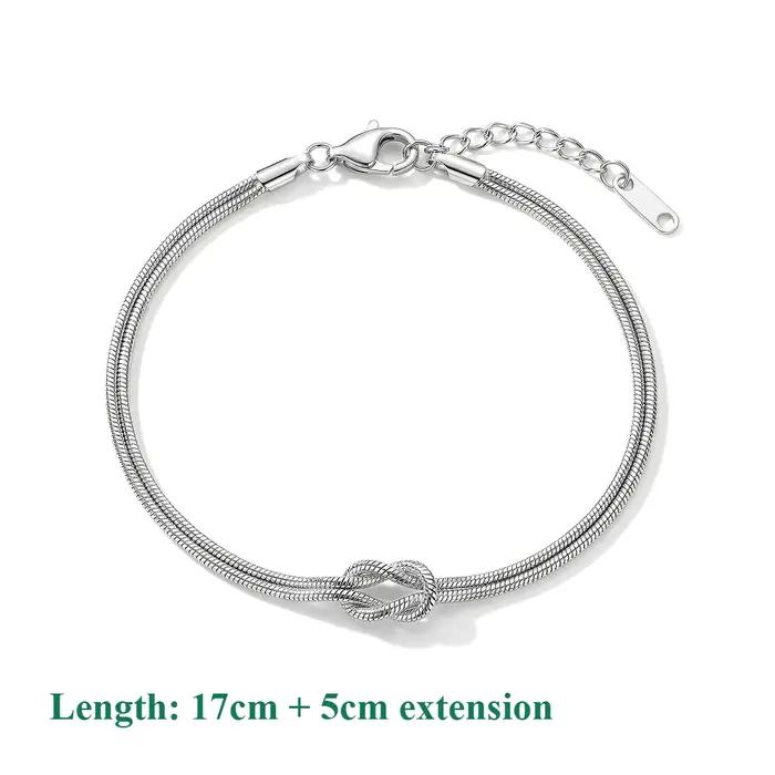 Infinity Love Knot Bracelets en acier inoxydable chaîne serpent élégant amitié Couples Bracelets pou