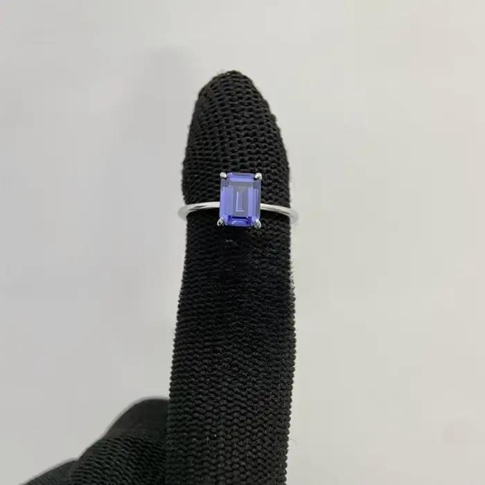Trumium – bagues en argent Sterling 925 pour femmes, nouvelle collection, tanzanite saphir taille émeraude, 2CT, bijoux fins de luxe Vintage, cadeaux pour elle