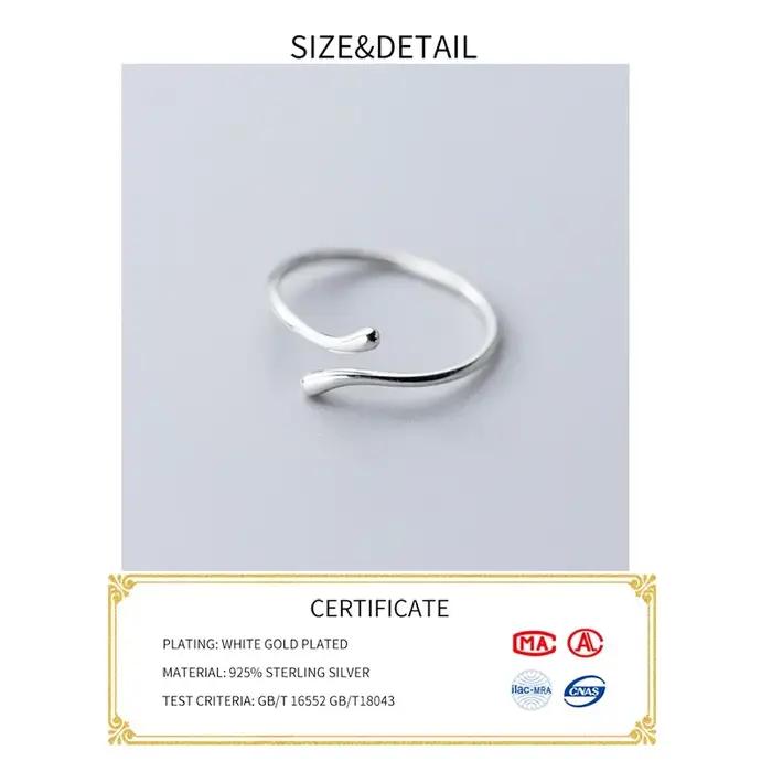 SOFTPIG – bague géométrique réglable en argent Sterling 925 véritable