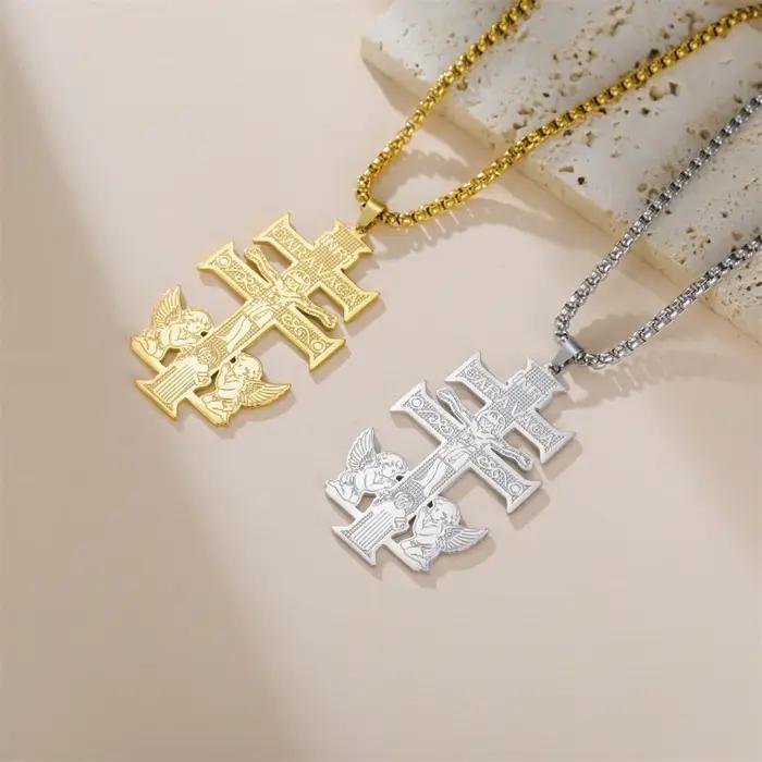 EUEAVAN – collier croix Crucifix caravane catholique